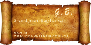 Grandjean Boglárka névjegykártya